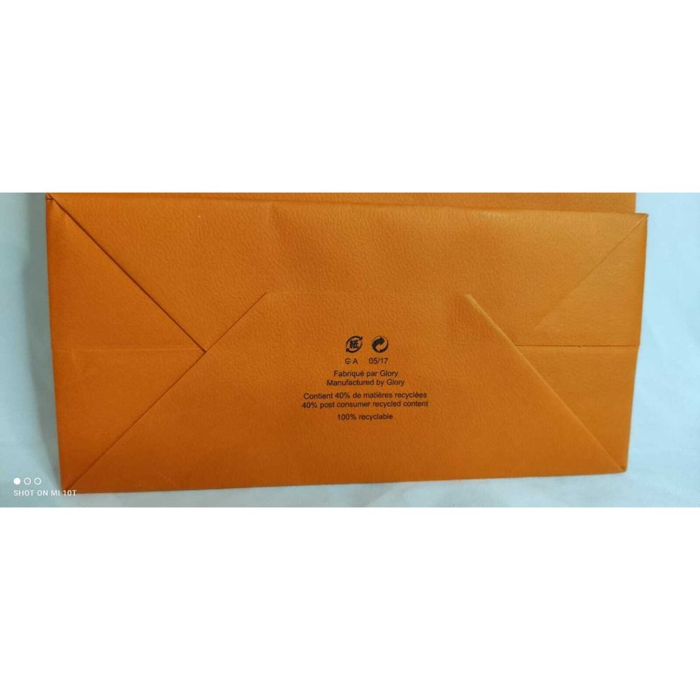 Hermes Paper Reusable Shopping Bag Orange 16.4" x 8.2" x 4" - Picture 7 of 7